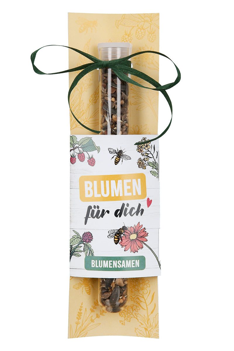 Blumensamen im Reagenzglas