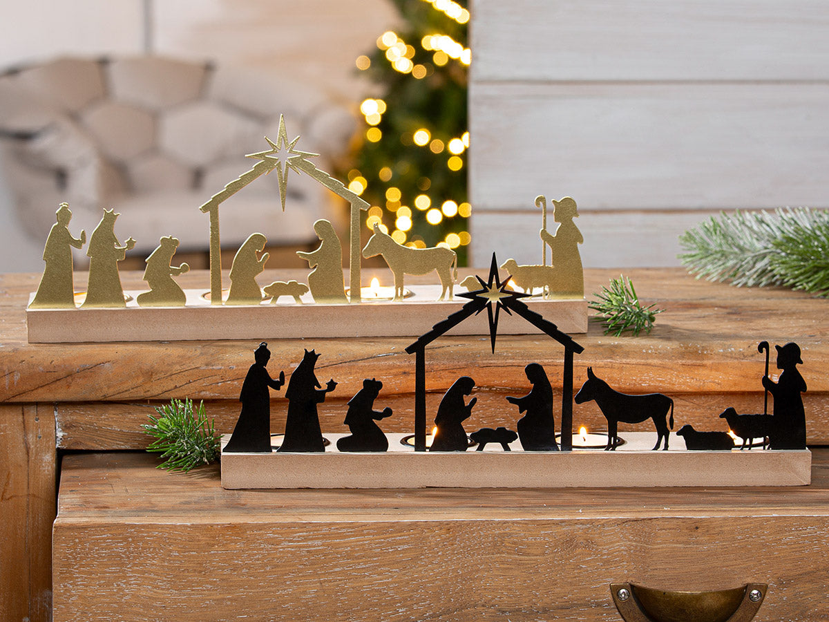 Teelichtleuchter "Krippe"