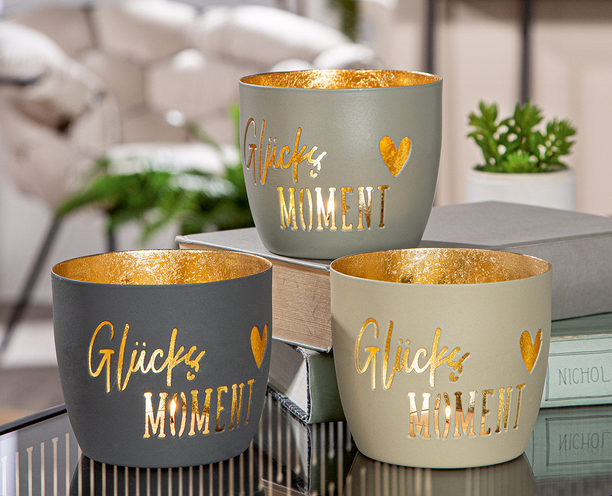 Windlicht "Glücksmoment"