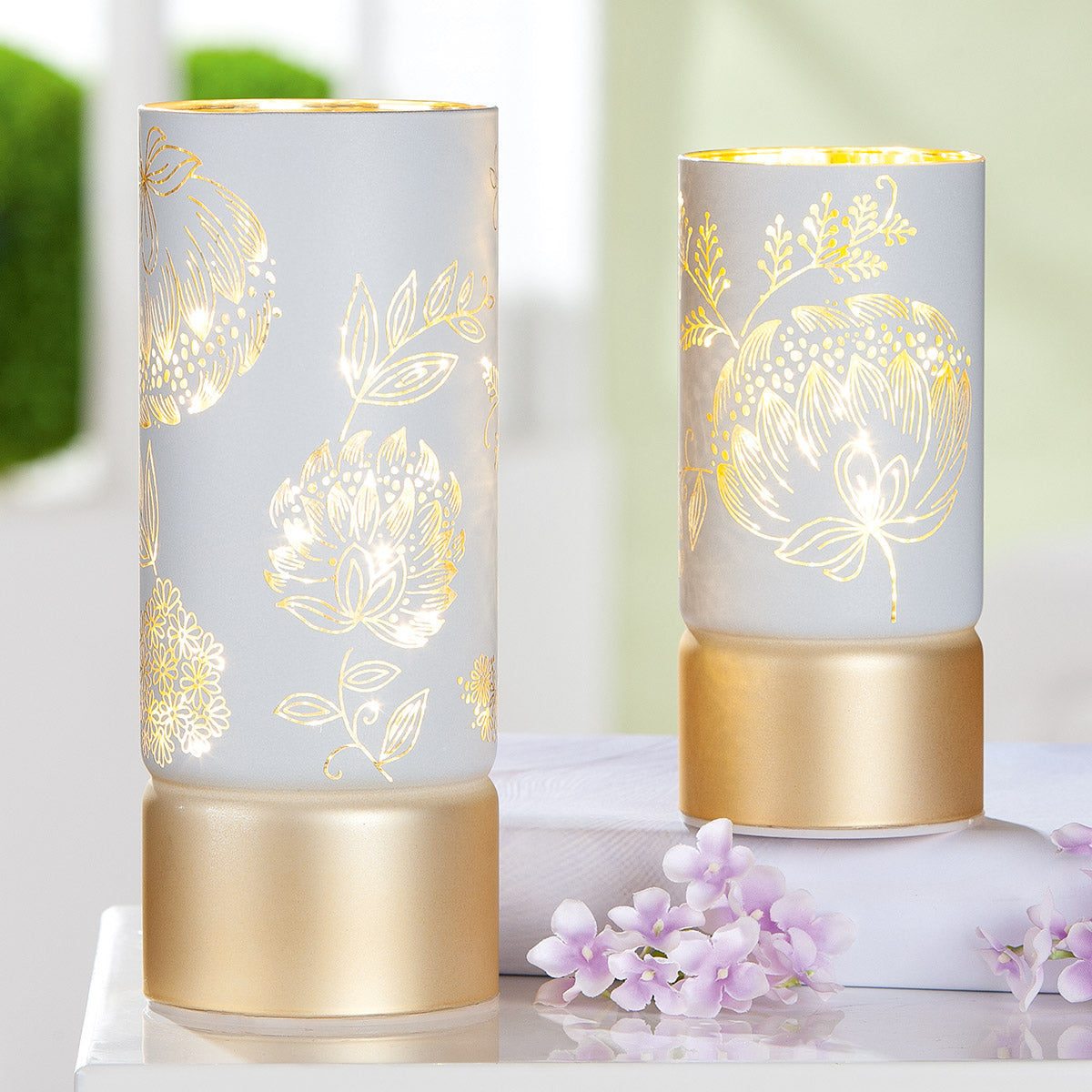 Windlicht (LED) "Bauerngarten"