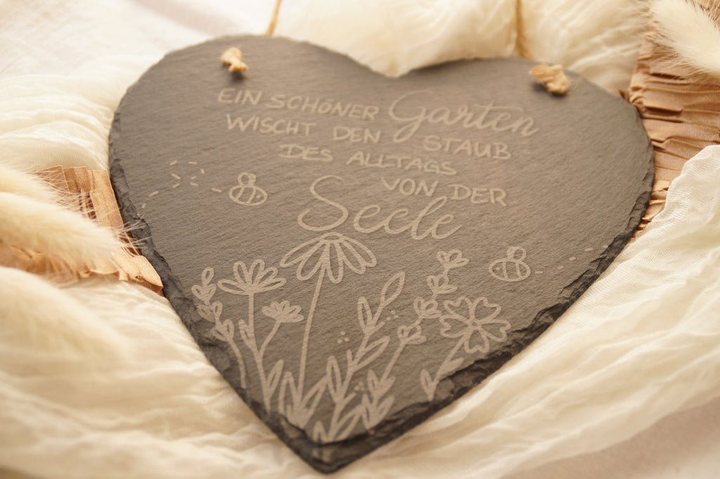 Schieferherz "Ein schöner Garten..."