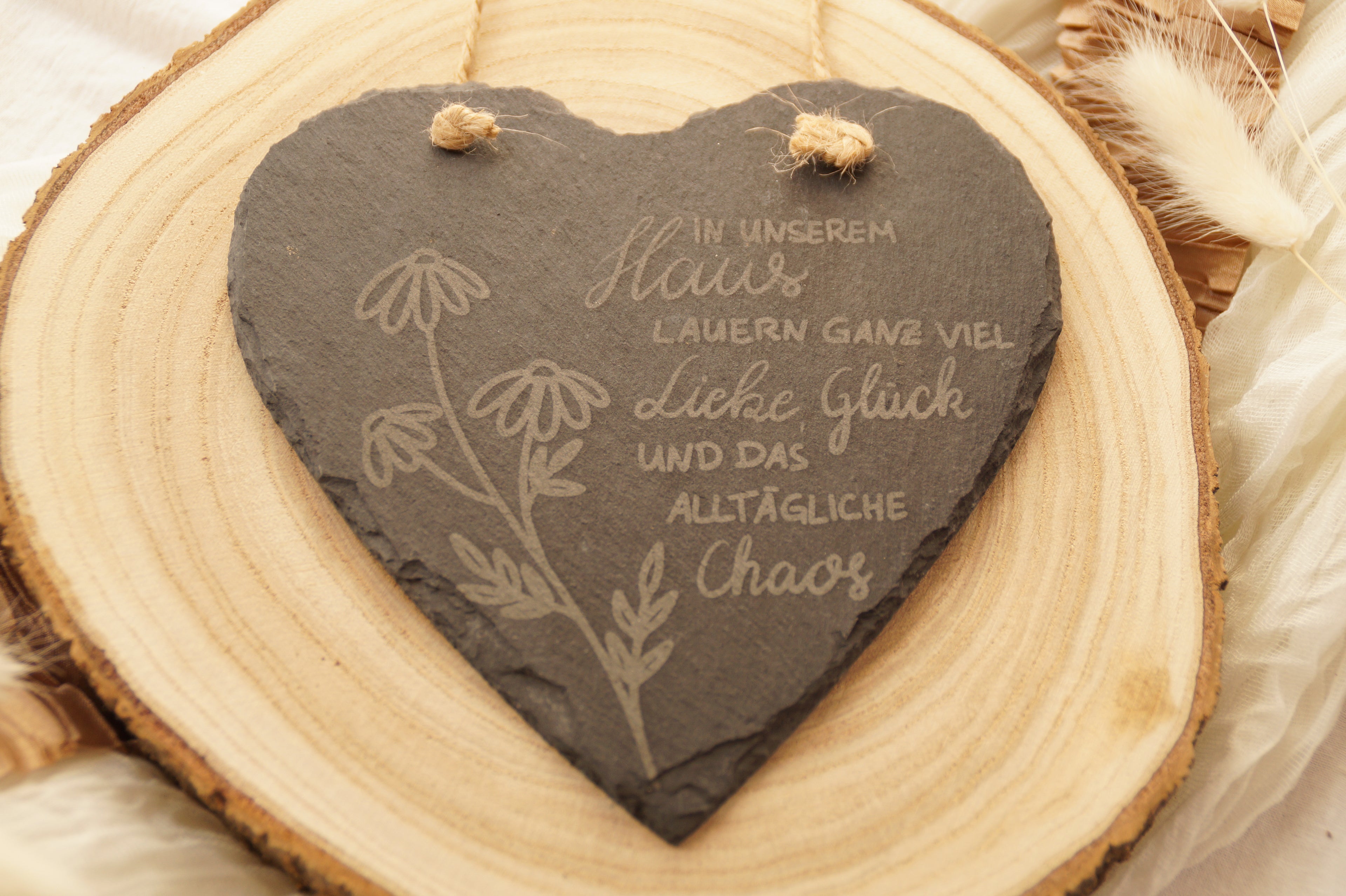 Schieferherz "In unserem Haus..."