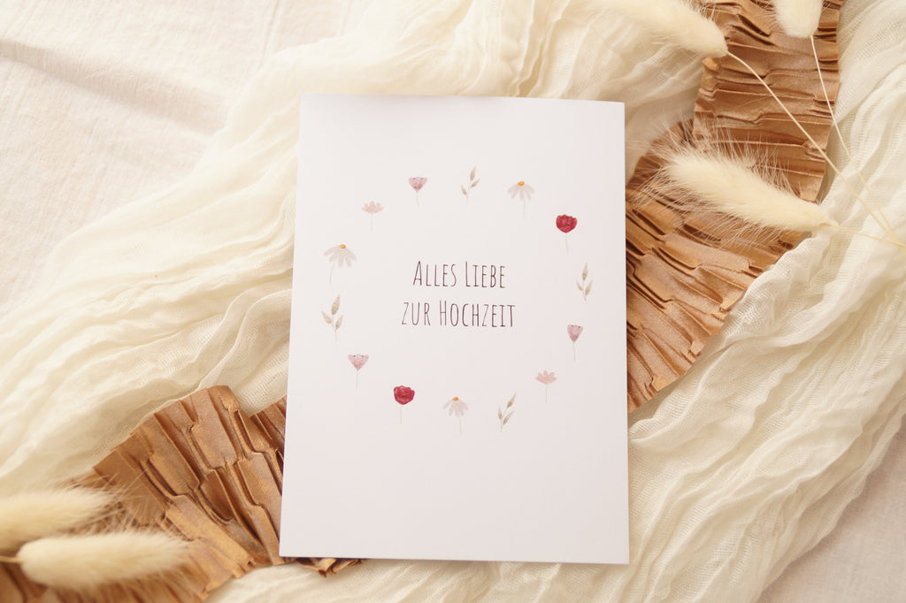 Postkarte "Alles Liebe zur Hochzeit"
