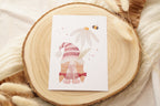 Postkarte "Wichtel mit Blume"