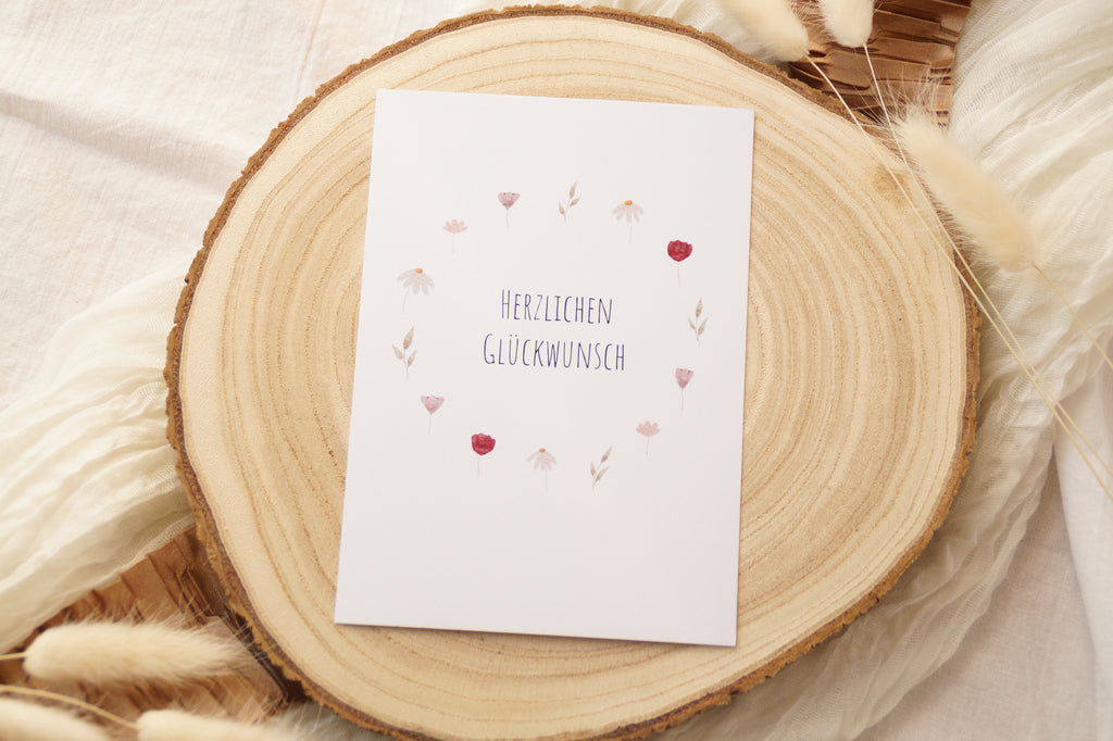 Postkarte "Herzlichen Glückwunsch"