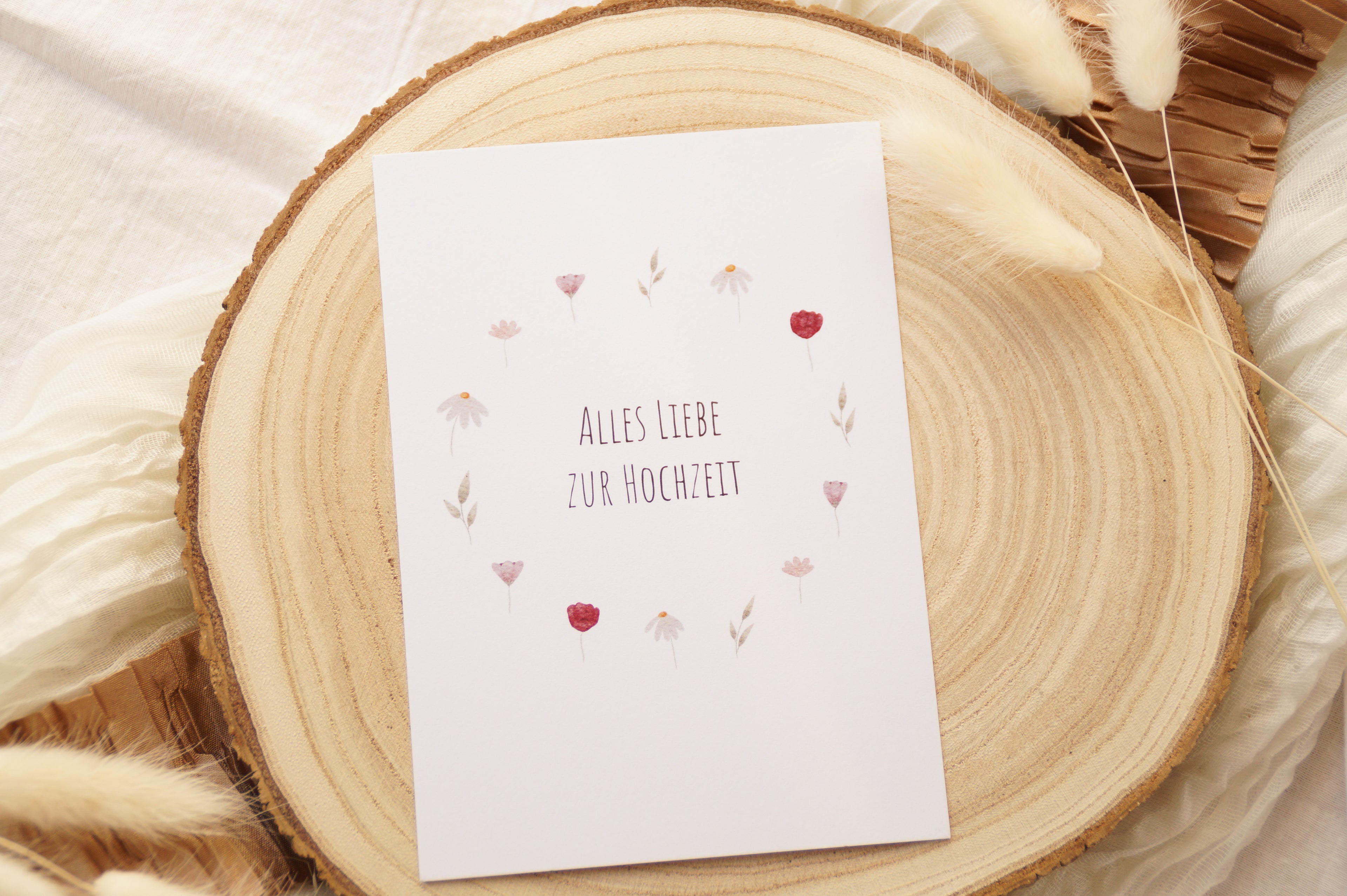 Postkarte "Alles Liebe zur Hochzeit"