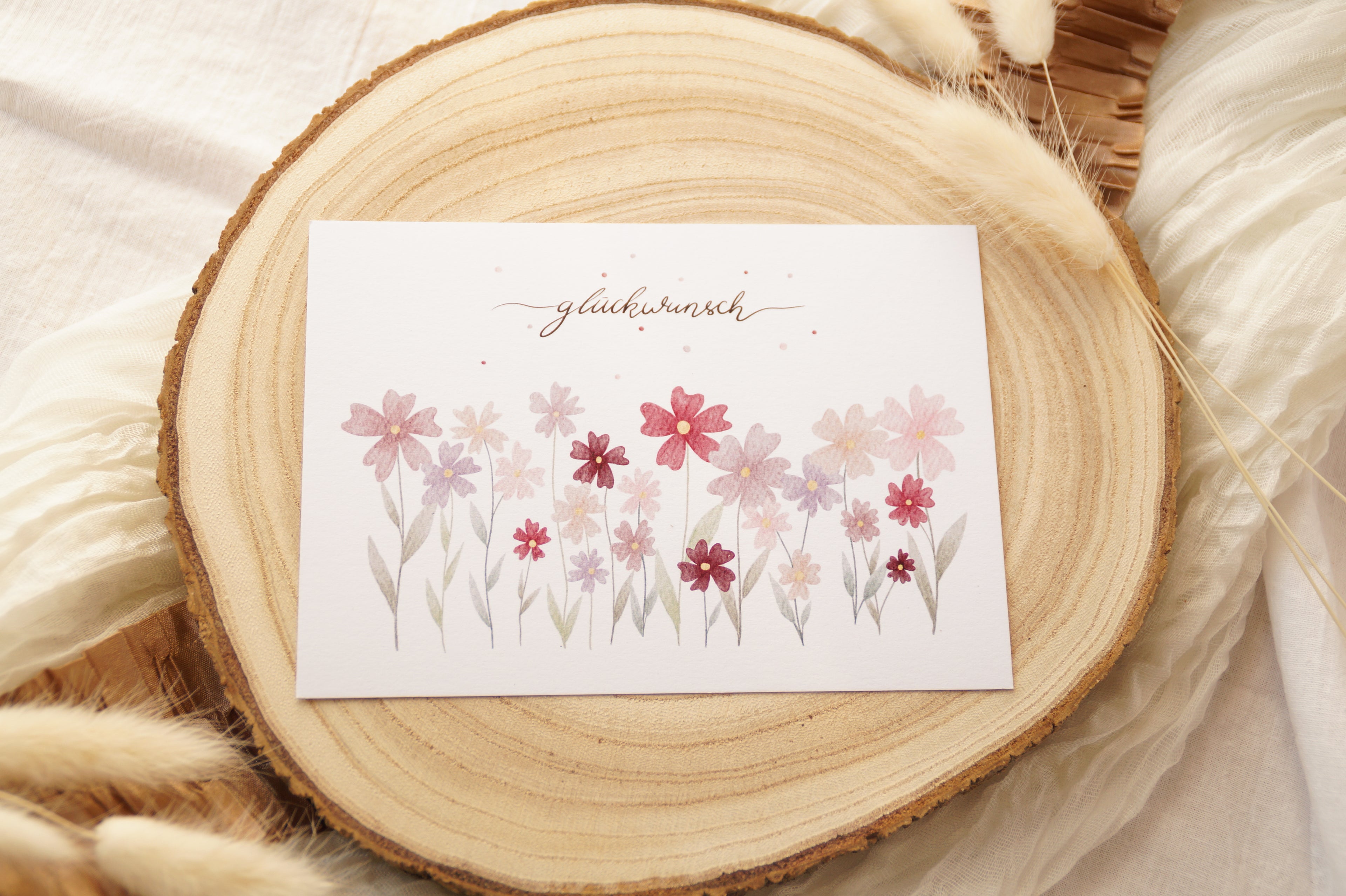 Postkarte "Glückwunsch" Blumenwiese