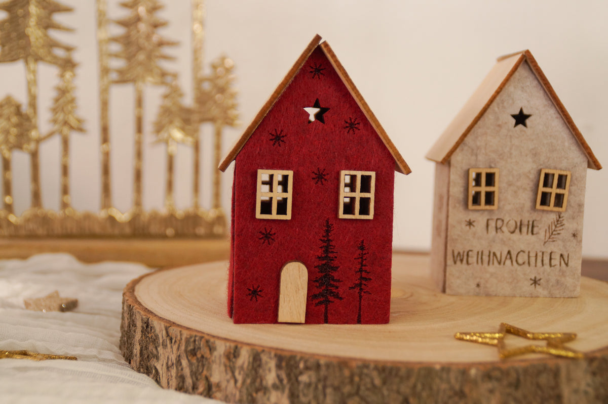Filzhaus Weihnachtsdeko