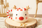 Weihnachtstasse Rentier weiß mit Kuschelsocken – Geschenkset