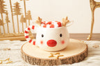 Weihnachtstasse Rentier weiß mit Kuschelsocken – Geschenkset